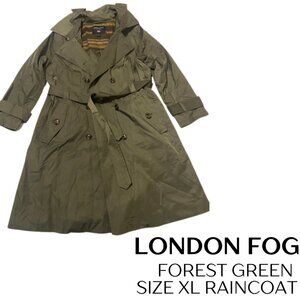 London Fog Forest Army Green Size XL Raincoat *new*